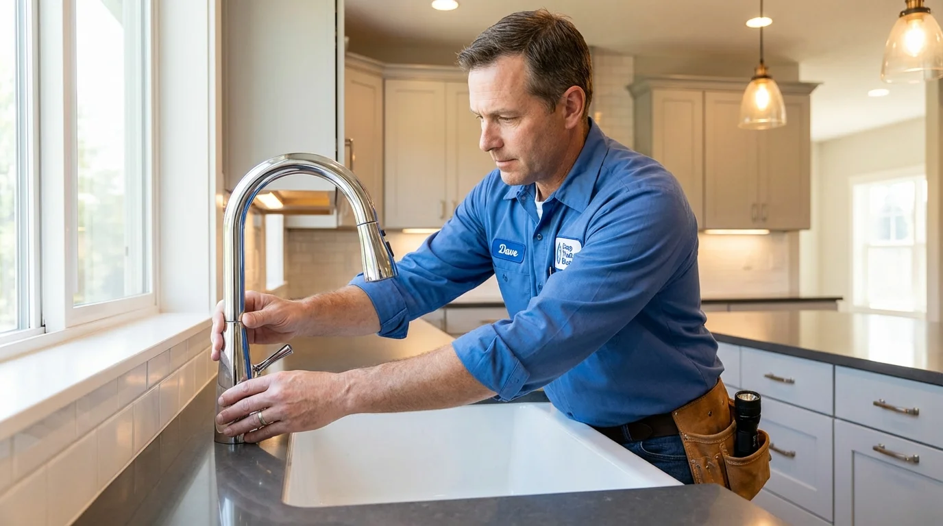 Kitchen faucet installation by Johns Plumbing LLC in Woodsboro